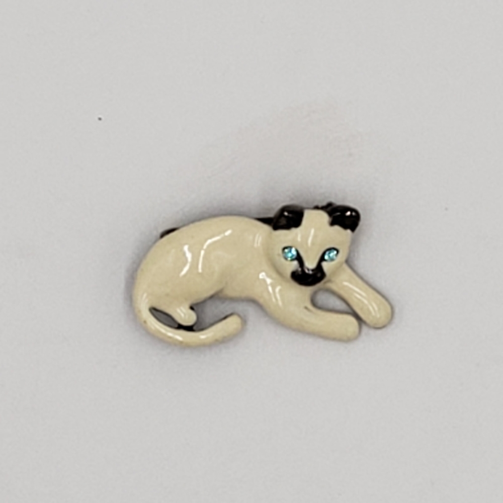 Anne Klein Enameled Cat Brooch